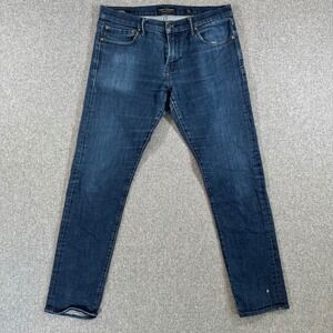Lucky Brand 110 Skinny Jeans Mens 32x32 Blue Dark Wash Stretch Denim Pants Slim